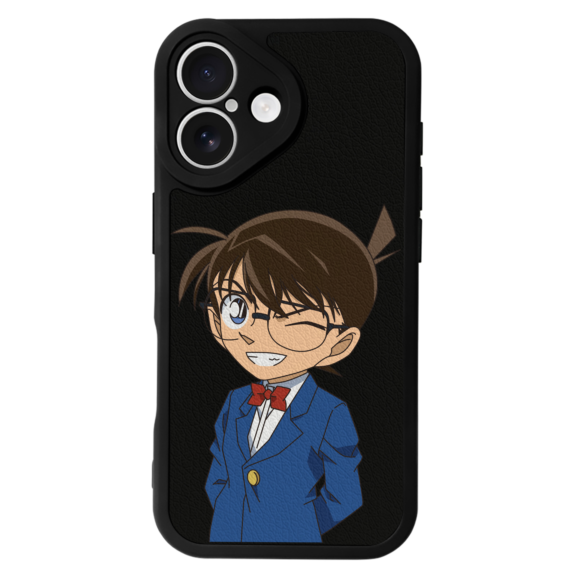 （画像用） 名探偵コナン 江戸川 コナン Detective Conan Conan Edogawa 【iPhone 16シリーズ対応】シリコンスマホケース（レザー調） 材質：シリコン